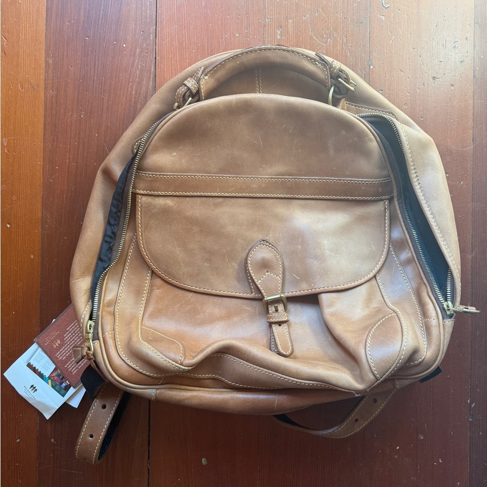 Mulholland Brothers classic Tan Leather Backpack